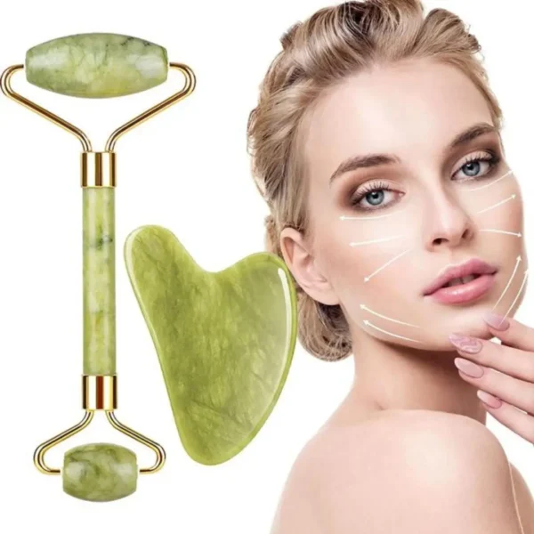 jade roller and guasha set