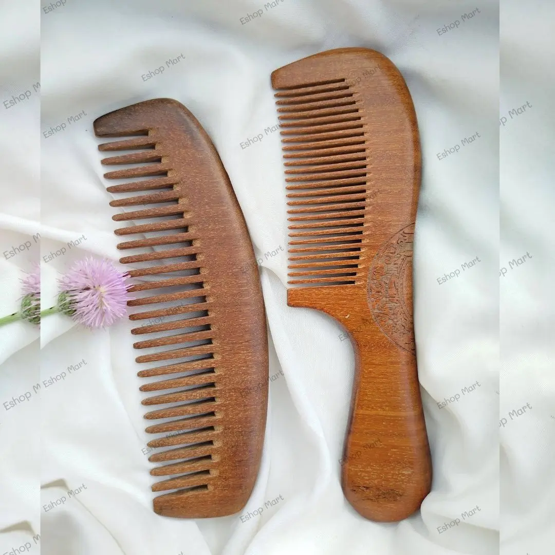 Natural Sandalwood Wide Tooth Massage Comb