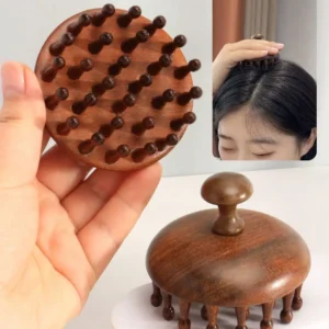 Natural Sandalwood Round Scalp Massager