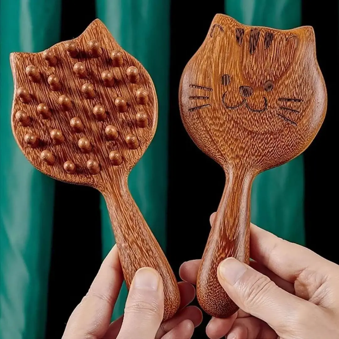 Sandalwood Cat-Shaped Scalp Massager - Image 4