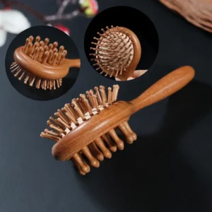2-in-1 Mini Sandalwood Scalp Massage Brush – Dual-Sided