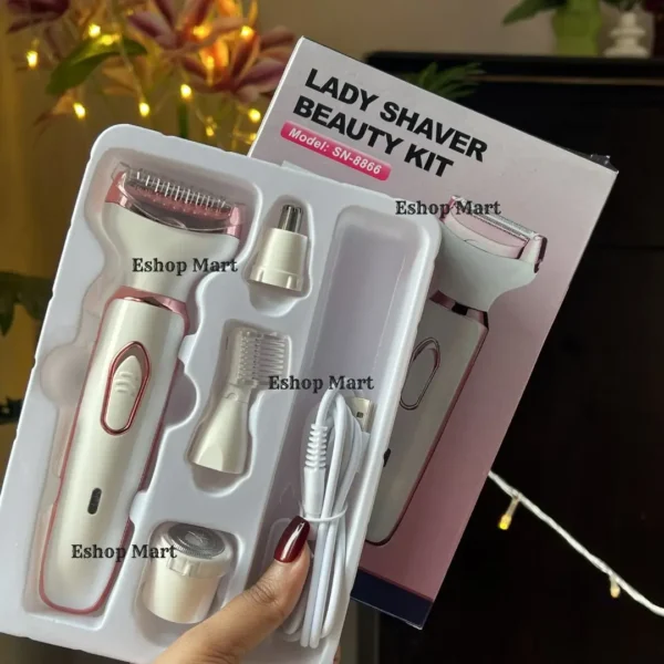 4-in-1 Rechargeable Lady Shaver and Beauty Kit