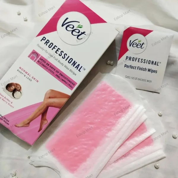 Veet Professional Full Body Wax Strips Pack with Wipes