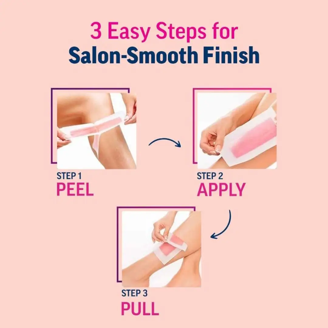 3 Easy Steps to use Veet Wax Strips - Peel Apply Pull