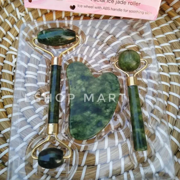 3-in-1 Premium Natural Jade Roller, Gua Sha, and Eye Roller Gift Box