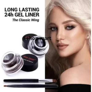 Music Flower 24h Long Lasting Black and Brown Gel Liner with Brushes