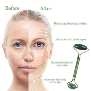 3-in-1 Natural Jade Roller, Gua Sha, and Eye Roller Set