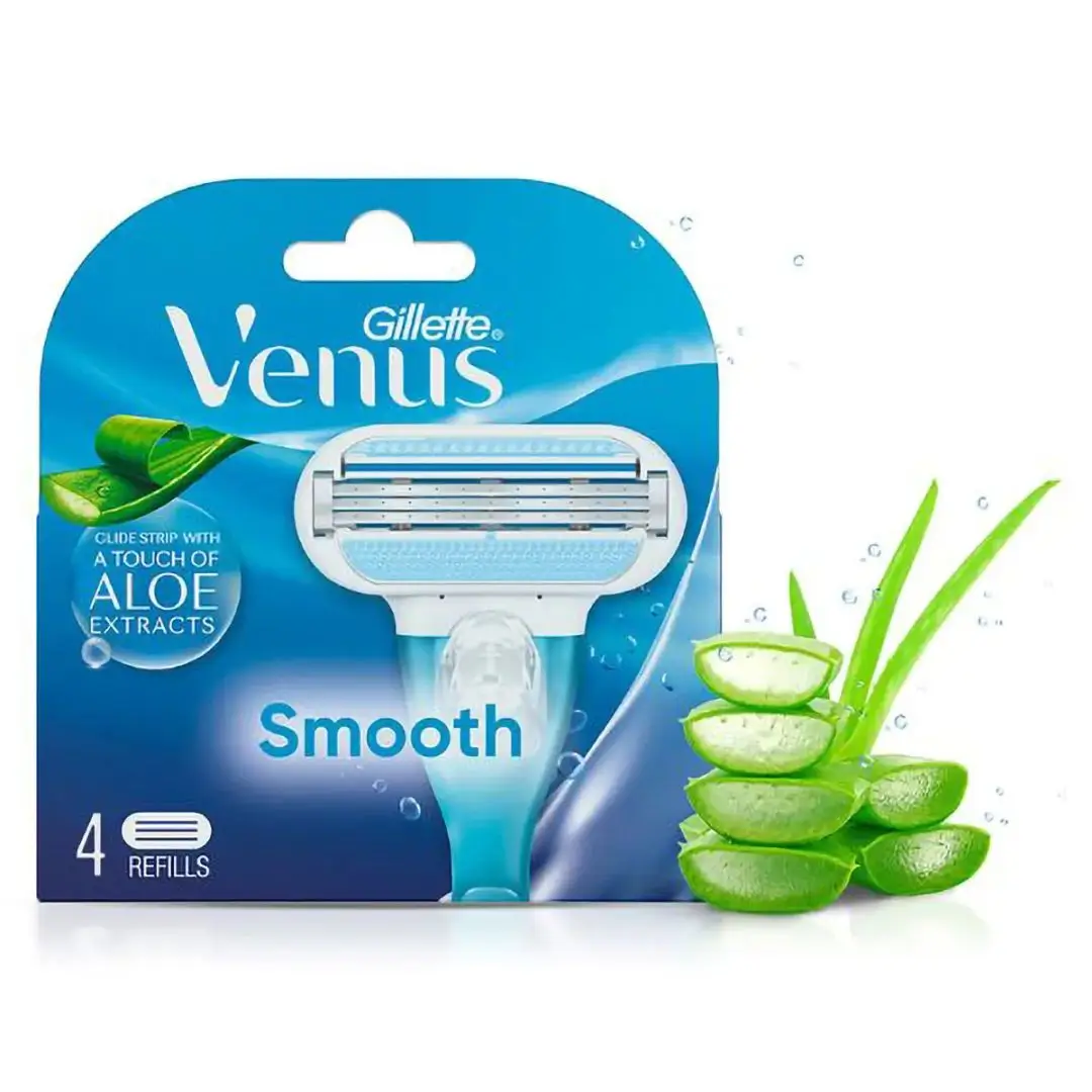 Woman using Gillette Venus razor for smooth exfoliating skin