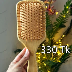 Natural Bamboo Wooden Cushion Paddle Hair Brush (squre)