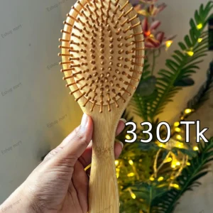 Natural Bamboo Wooden Cushion Paddle Hair Brush (oval)