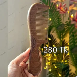 Natural Sandalwood Carved Wooden Comb for Hair Care & Hair Fall Control
