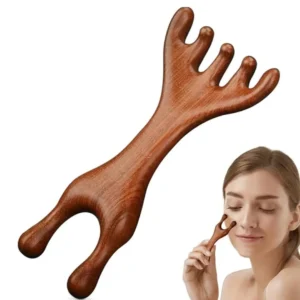 2-in-1 Wooden Dual-Head Scalp, Face & Body Gua Sha Massager