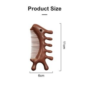 Natural Sandalwood 3-in-1 Fine Tooth Comb & Scalp Gua Sha Massager