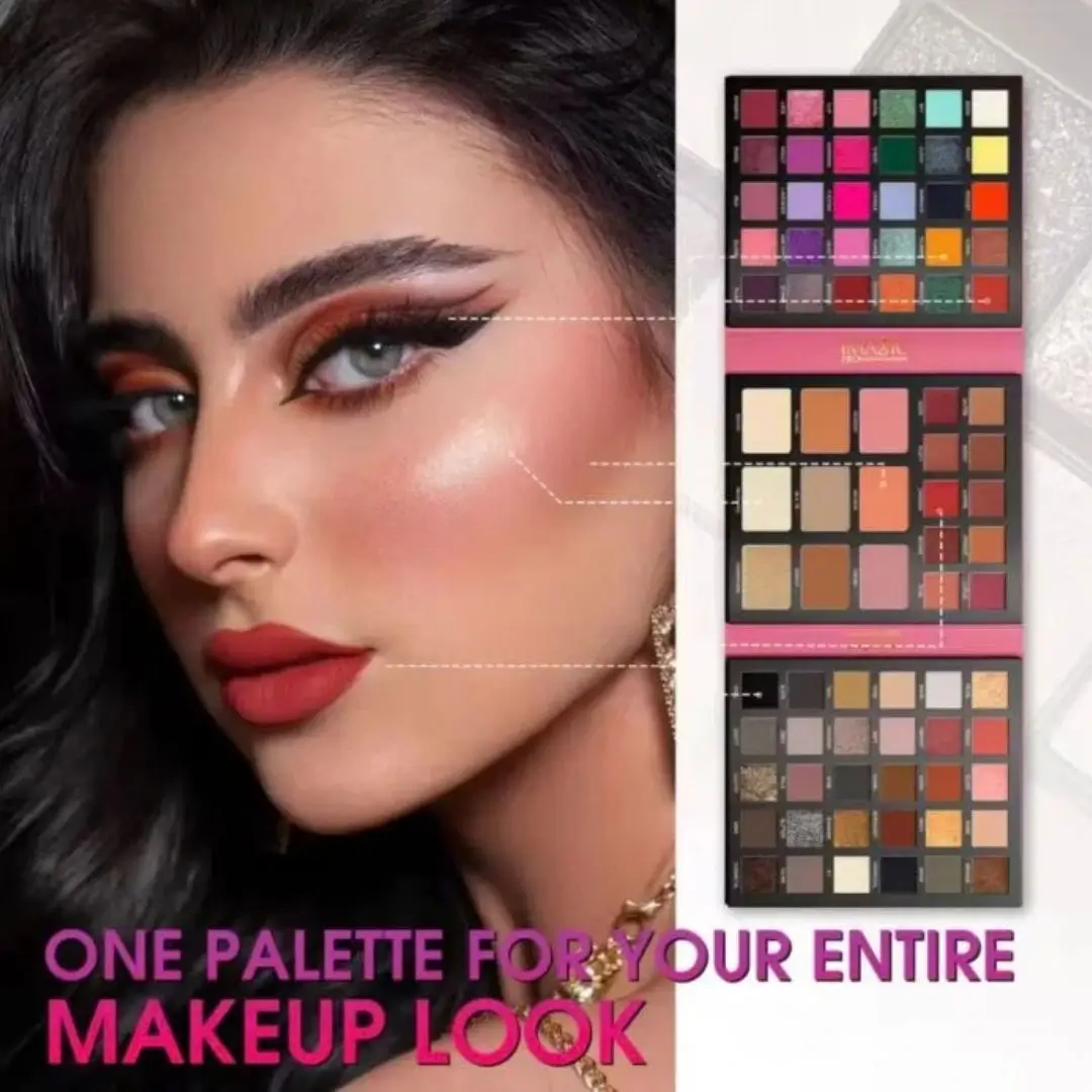 IMAGIC Elegant Makeup Palette Model Look and Palette Sections